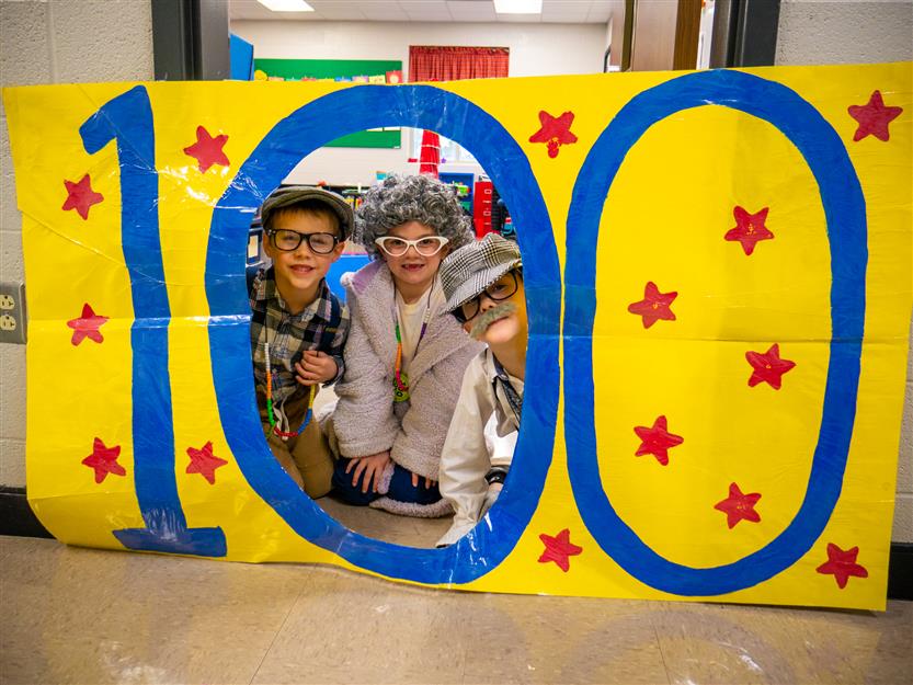 Students celebrate the 100th day of school